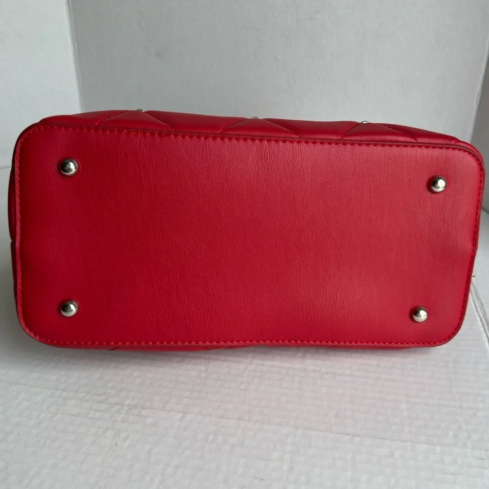 Badgley Mischka || Large Red Quilted/studded Crossbody Purse
